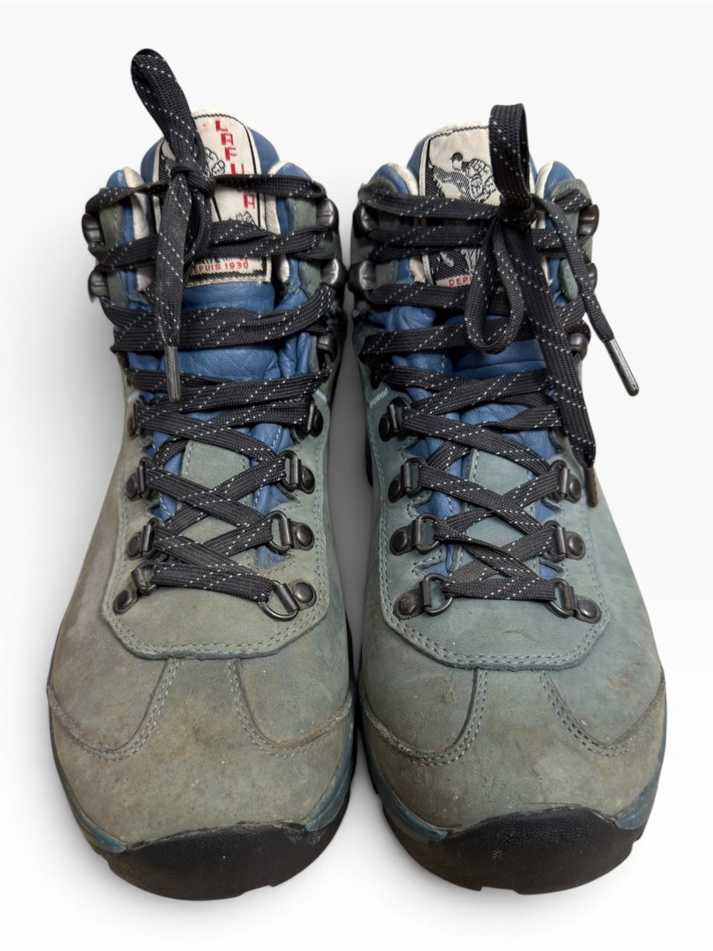 Vintage Lafuma LFG 1835 Leather Hiking Boots Womens 9 Vibram Alpine Gorpcore - Picture 2 of 13